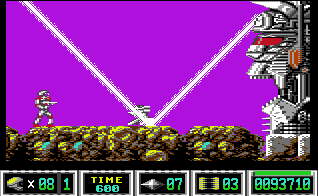 Level 1-2: Dieses Monster hat einen fiesen Laser und unzerstörbare Miniroboter.